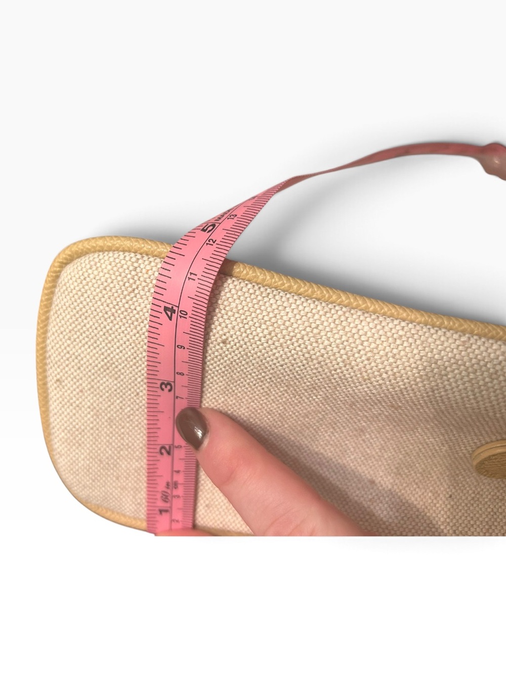 bebe Beige Canvas Stripe Satchel with Tan & White Accents - Picture 12 of 12
